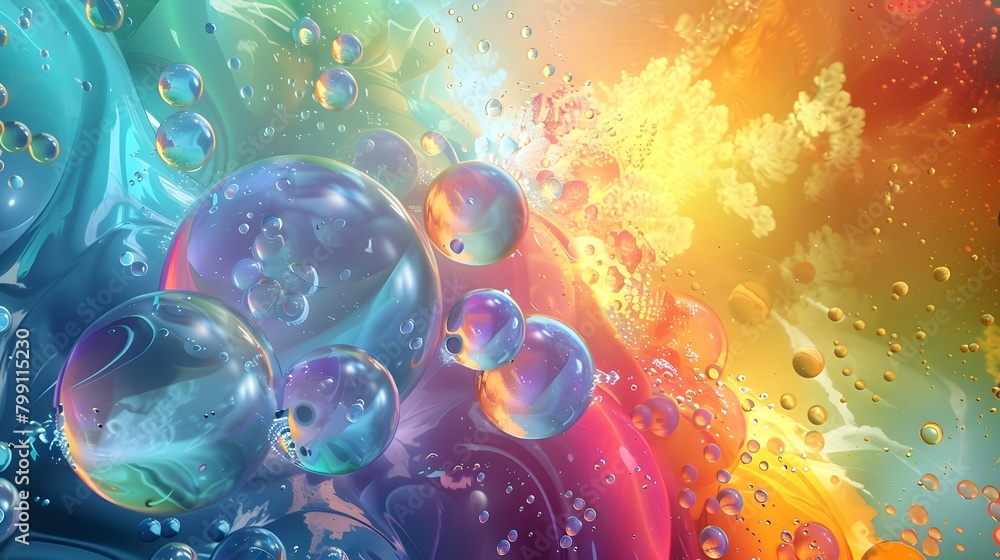 Poster vibrant abstract shapes flowing in a colorful gradient, ideal for modern art and design themes