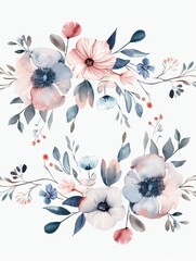 Delicate Floral Arrangement for Wedding Stationery Generative AI