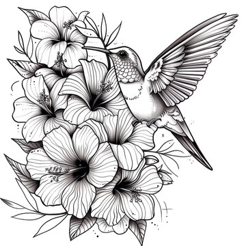 recommend clip art: A hummingbird is perched on a flower