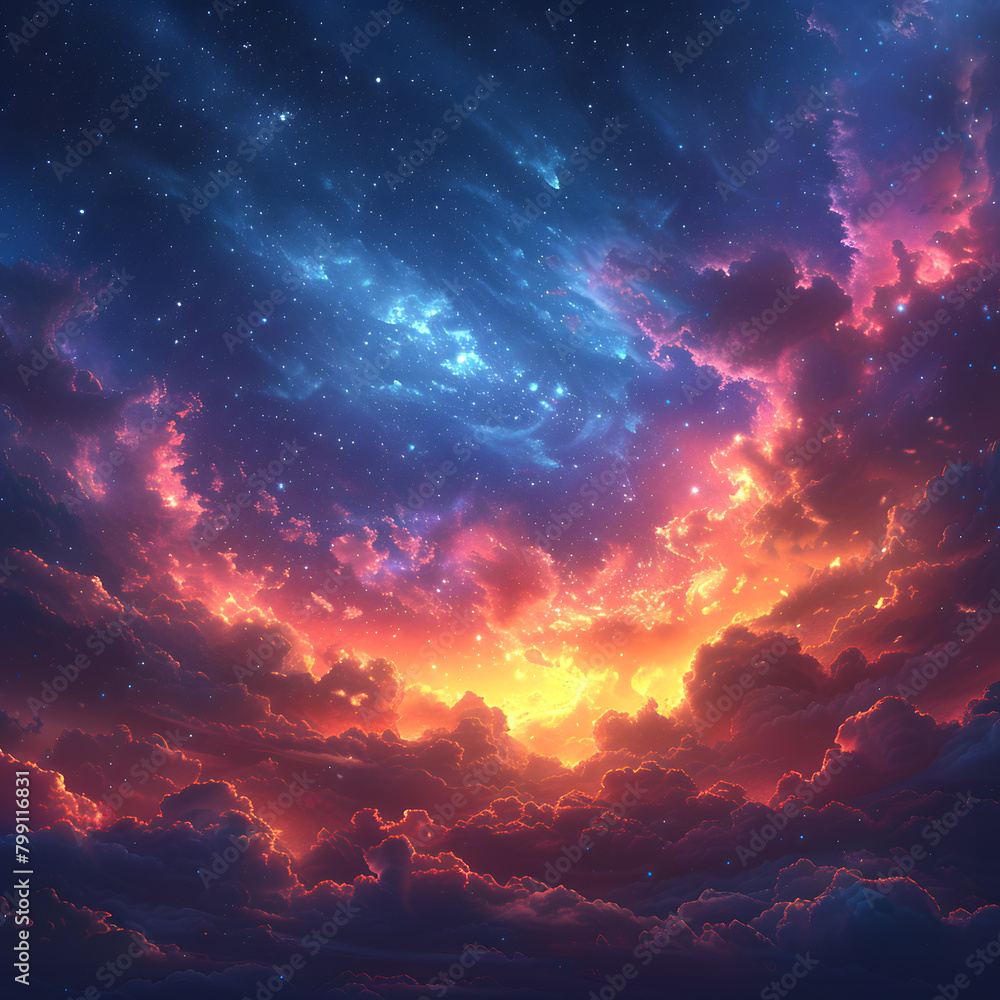 Poster cosmic canvas: digital background with empty space