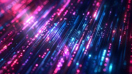 Fototapeta premium A computer screen with a red and blue background with a bunch of numbers