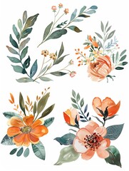 Whimsical Floral Elements for Bouquets and Wreaths Generative AI