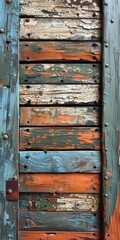 Weathered Wooden Door With Peeling Paint
