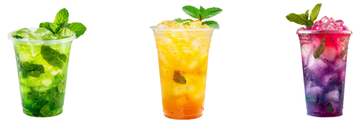 Refreshing Iced drink with Mint Leaves