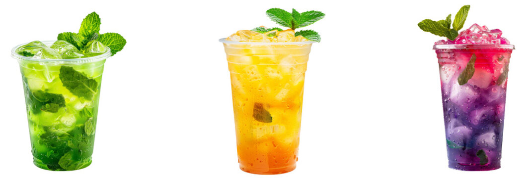 Refreshing Iced drink with Mint Leaves