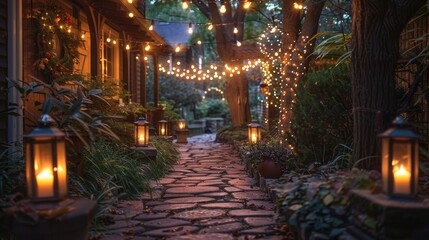 Seasonal Decor Outdoor Lighting: Photos showcasing outdoor lighting arrangements for seasonal decor