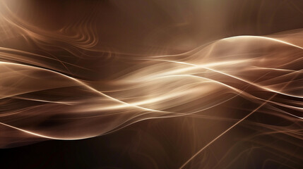 Warm Golden Waves, Silky Smooth Abstract, Luxurious Brown Background Design with Copy Space