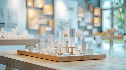 A podium at an urban planning exhibition