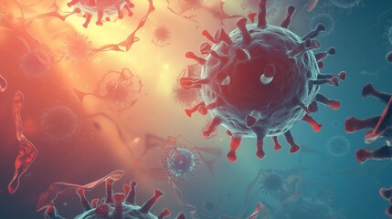 Illustration of Coronavirus | COVID-19 |  Science | Background | Microscope | Health