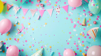 Party planning supplies with confetti balloons