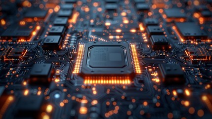 Advanced Server Room with Quantum Computing Chips Generative AI