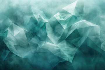 Abstract background with blue low poly shapes, closeup. Background of futuristic polygonal landscape. Created with Ai