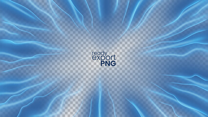 Blue Rays Zoom In Motion Effect, Swaying Light Color Trails, Ready For White Background Or Png, Vector Illustration