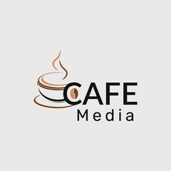  Creative coffee media logo design