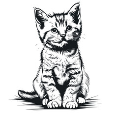 Cat sketches outline vector illustration