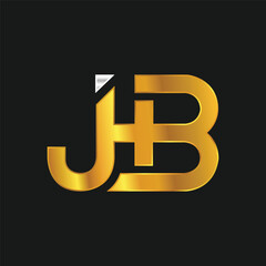 jhb lettering initial monogram logo design