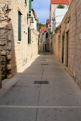 Obraz premium cozy old street in Vis on the island Vis, Croatia