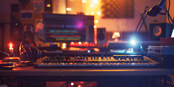Close-up of a voice actor's desk with script excerpts and vocal warm-up exercises, representing a job in voice acting