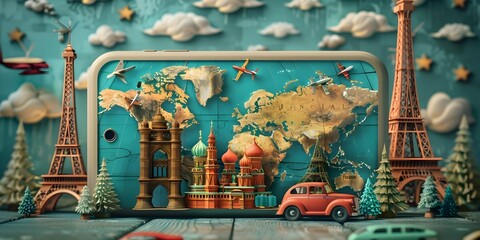 Global Travel App Showcases Iconic Retro Themed Landmarks and Attractions Around the World in...