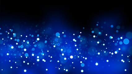 Blue Smoke with Sparks on Dark Background, Vector Illustration