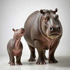 Fototapeta premium hippopotamus in water isolated