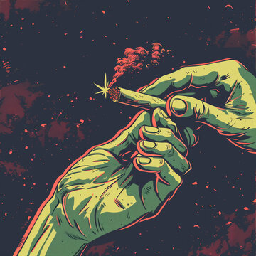 Fototapeta HANDS PASSING A JOINT IN SPACE