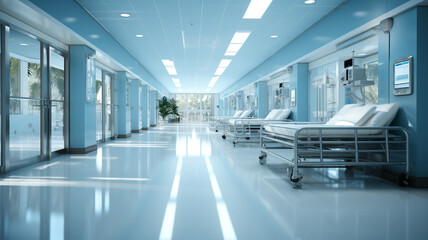 A glimpse into the captivating world of healthcare, where luxury meets functionality in this beautifully abstract hospital corridor