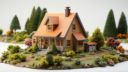 A harmonious blend of nature and design, where trees and rocks create a picturesque backdrop for this exquisite house