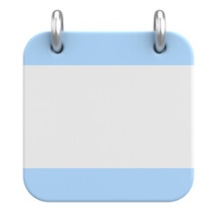 Empty calendar. 3D calendar. 3D illustration.