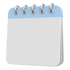 Empty calendar. 3D calendar. 3D illustration.