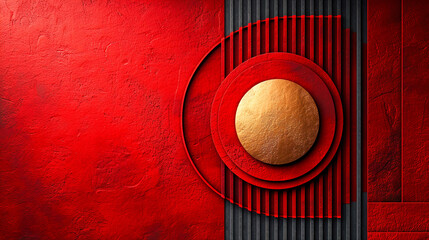 Abstract Red and Black Geometric Design