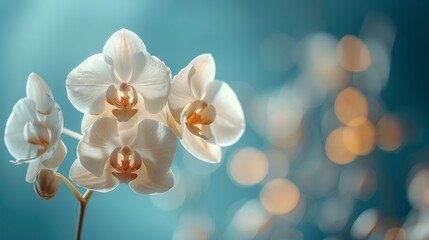 Orchid flowers in white