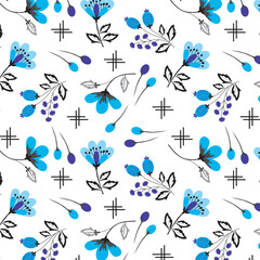 Fototapeta premium Decorative flowers design floral printable drawing