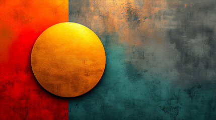 Abstract Orange Sphere on Textured Background
