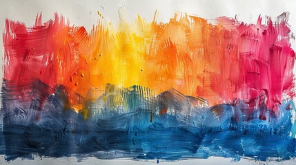 On the wall, baby is drawing with crayon color. Abstract sketch background.