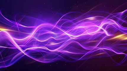 Background of flowing neon waves and shining blue shiny speed lines