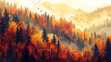 Autumn Mountain Forest
