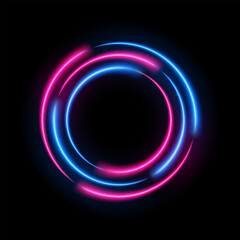 Pink and Blue Circle Motion Effect, Vector Illustration