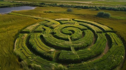 Naklejka premium nature celtic maze art, 16:9
