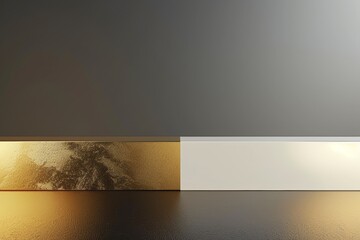 A sophisticated presentation background with a gradient blend of white at the top, transitioning smoothly to metallic gold in the middle, and ending in a crisp black at the bottom 