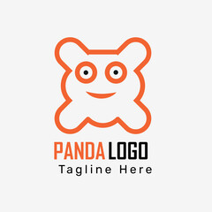 Creative vector panda doll cartoon logo design