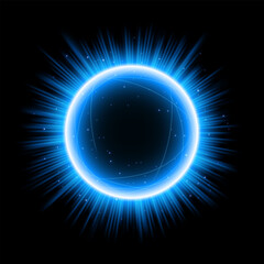 Blue Planet with Light and Sparks. Suitable For Product Advertising, Product Design, and Other, Vector Illustration