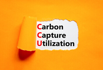 CCU Carbon capture utilization symbol. Concept words CCU Carbon capture utilization on beautiful...