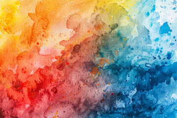 Watercolor Splash: A macro shot of a fresh watercolor splash on textured paper