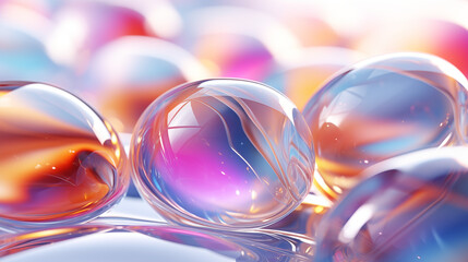 Abstract Colorful Glass Bubbles Wallpaper