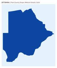 Obraz premium Botswana plain country map. Medium Details. Solid style. Shape of Botswana. Vector illustration.