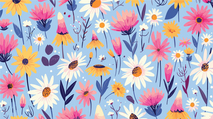 Romantic floral seamless pattern with beautiful ech