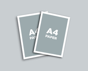 A4 Vector White paper sheet mockup.