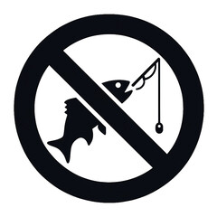 モノクロの釣り禁止のマーク
