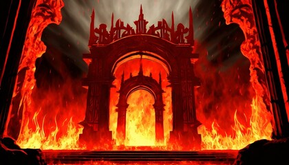 真っ赤に燃えるおぞましい地獄の門_01